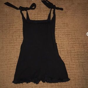 Black flirty romper/overalls